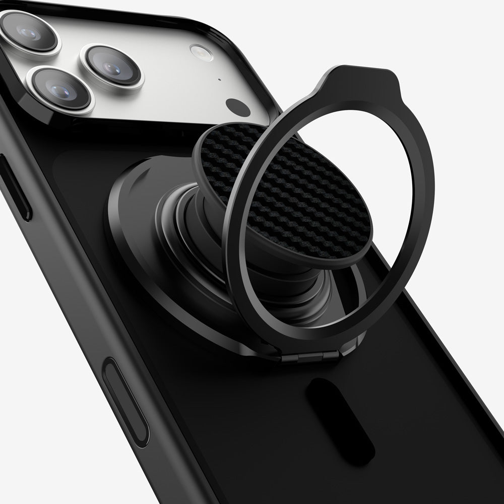 FLOLAB ForgeGrip Magnetic Stand & Phone Grip for iPhone Magsafe, Compatible with Android Phone - Carbon Fiber