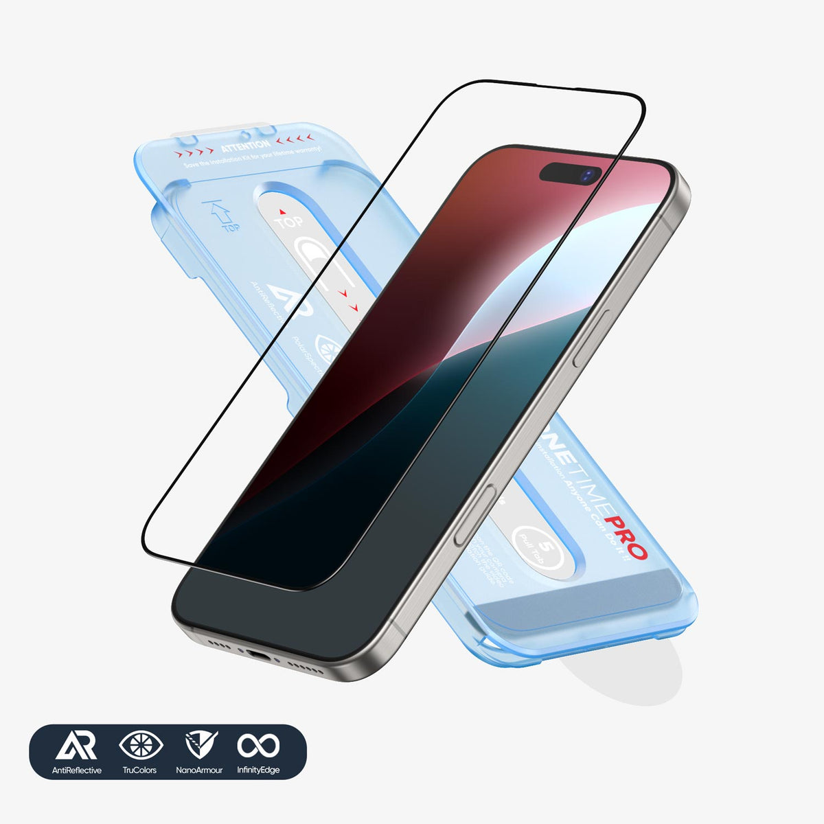 NanoArmour ONETIME PRO Anti Reflective PolarSpectra Infinity Edge – iPhone 16 Series (.7mm Bezels)