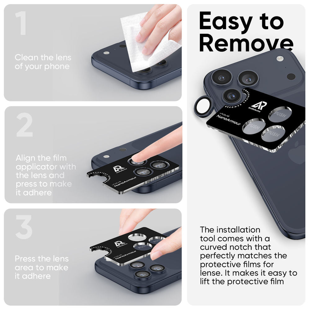 NanoArmour Camera Protector – iPhone 17 Pro / Pro Max Anti Reflective