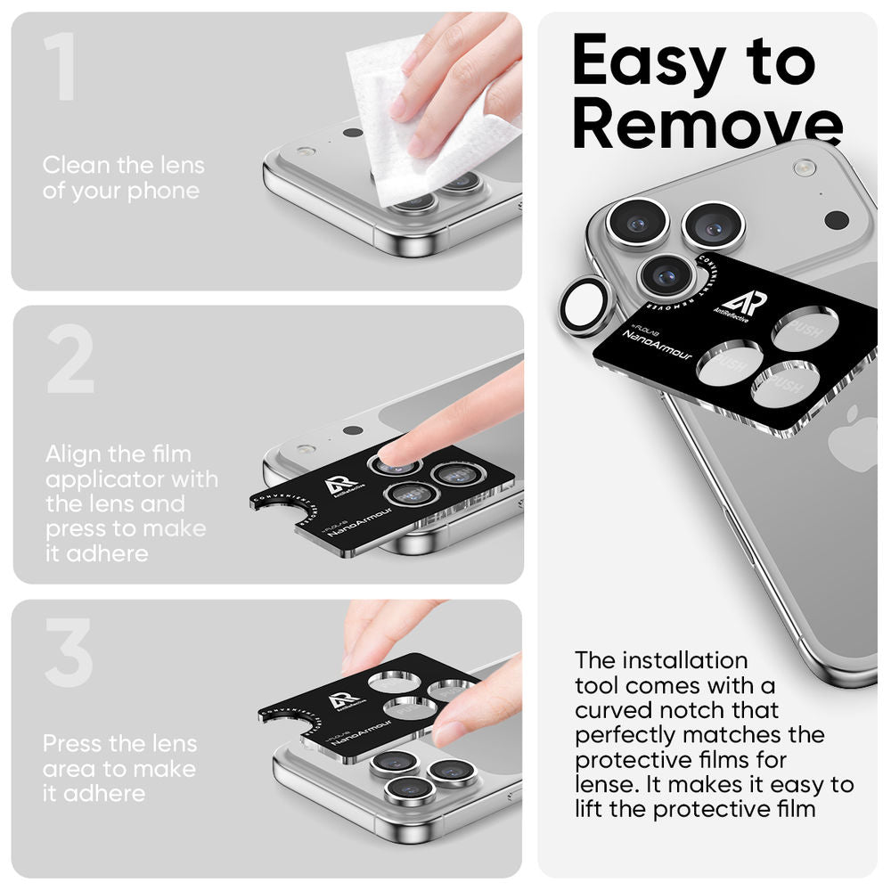 NanoArmour Camera Protector – iPhone 17 Pro / Pro Max Anti Reflective