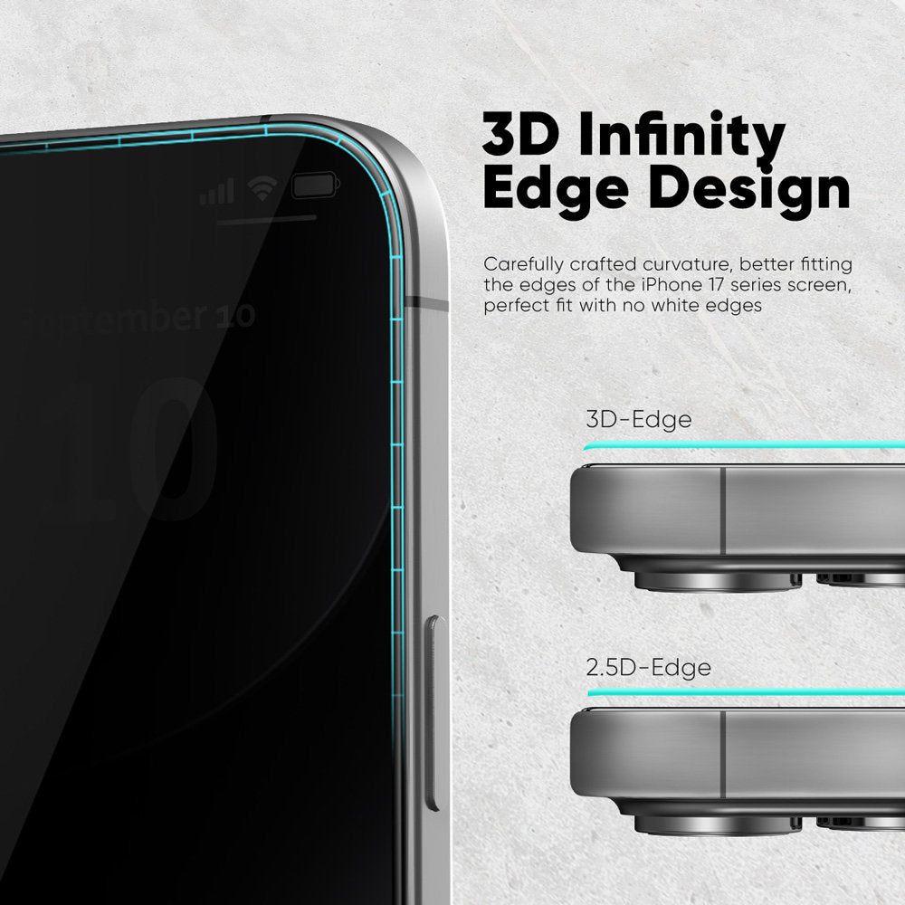 NanoArmour ONETIME PRO Privacy Anti Reflective 3D Infinity Edge – for iPhone 18 Series