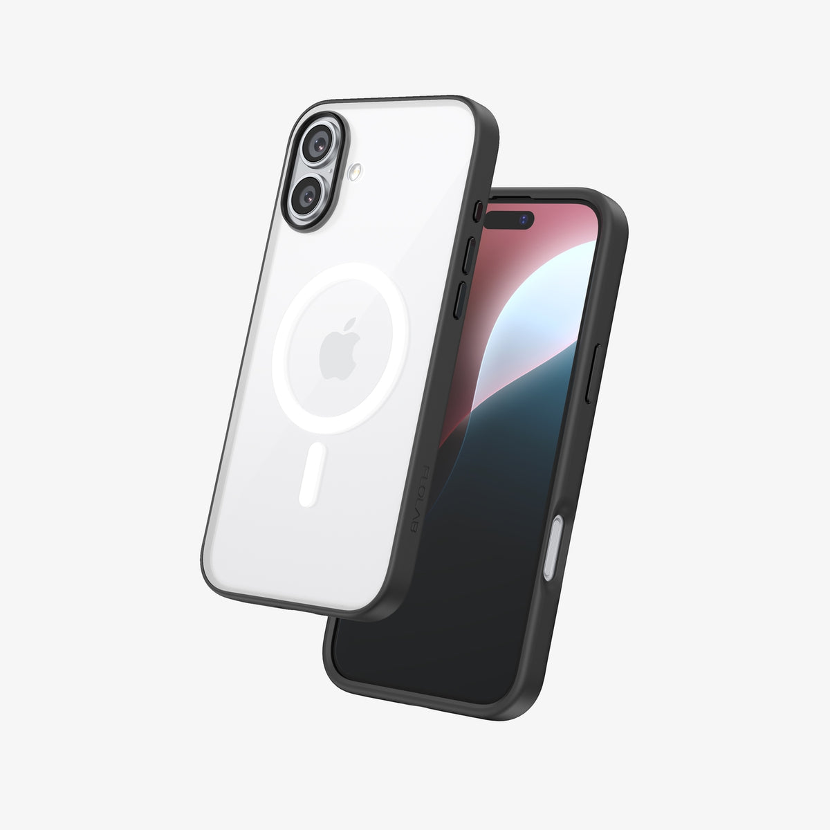 FLOLAB Surtect Tri-Fusion MagSafe Compatible Case – iPhone 16 Series (Black Frost White Ring)