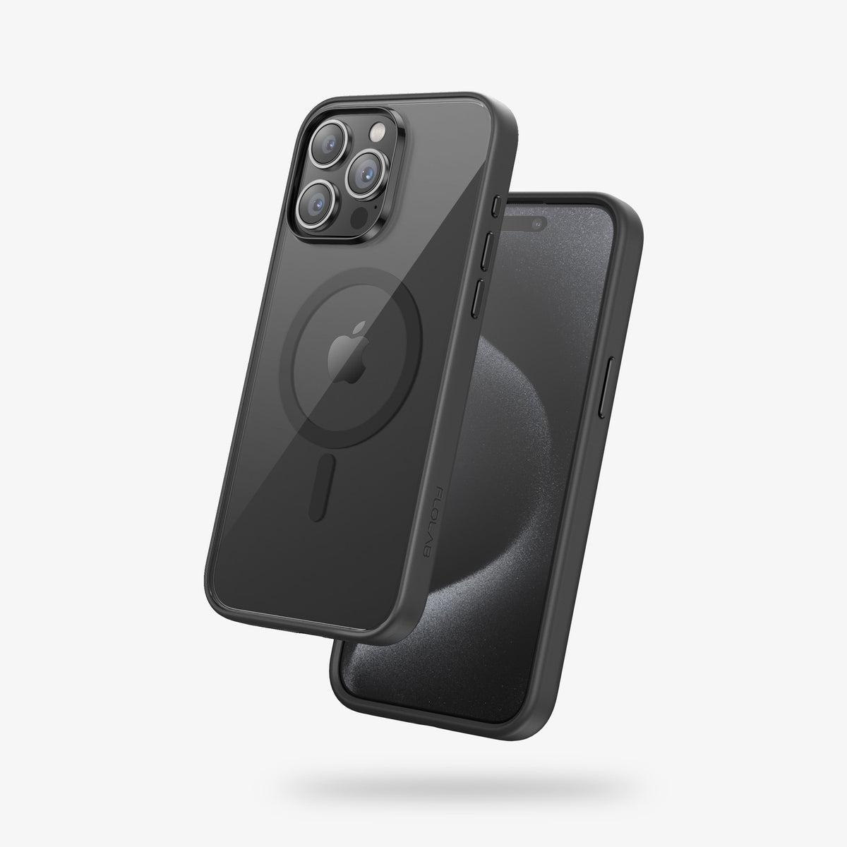 FLOLAB Surtect Tri-Fusion MagSafe Compatible Case – iPhone 15 Series (Stealth Black Clear)