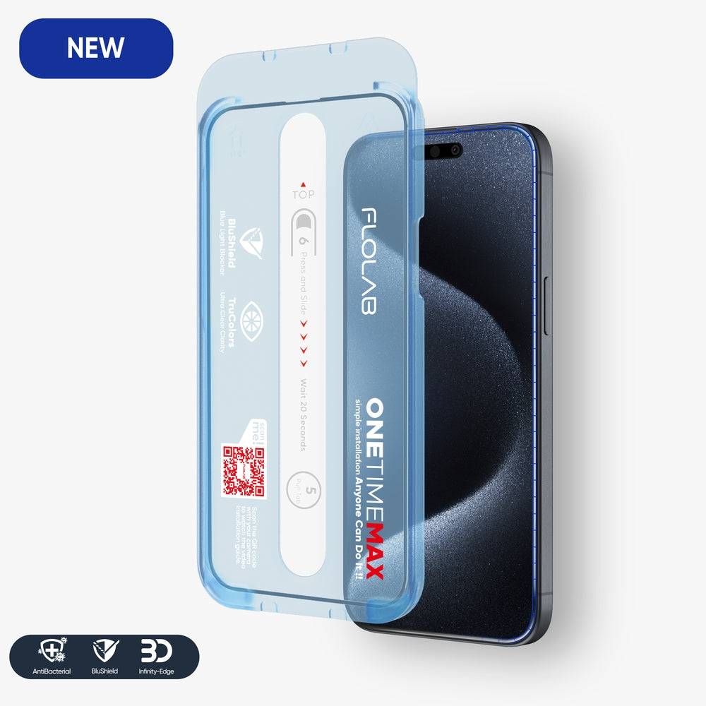 NanoArmour ONETIME MAX Blue Light ClearVue 3D Infinity Edge – iPhone 15 Series