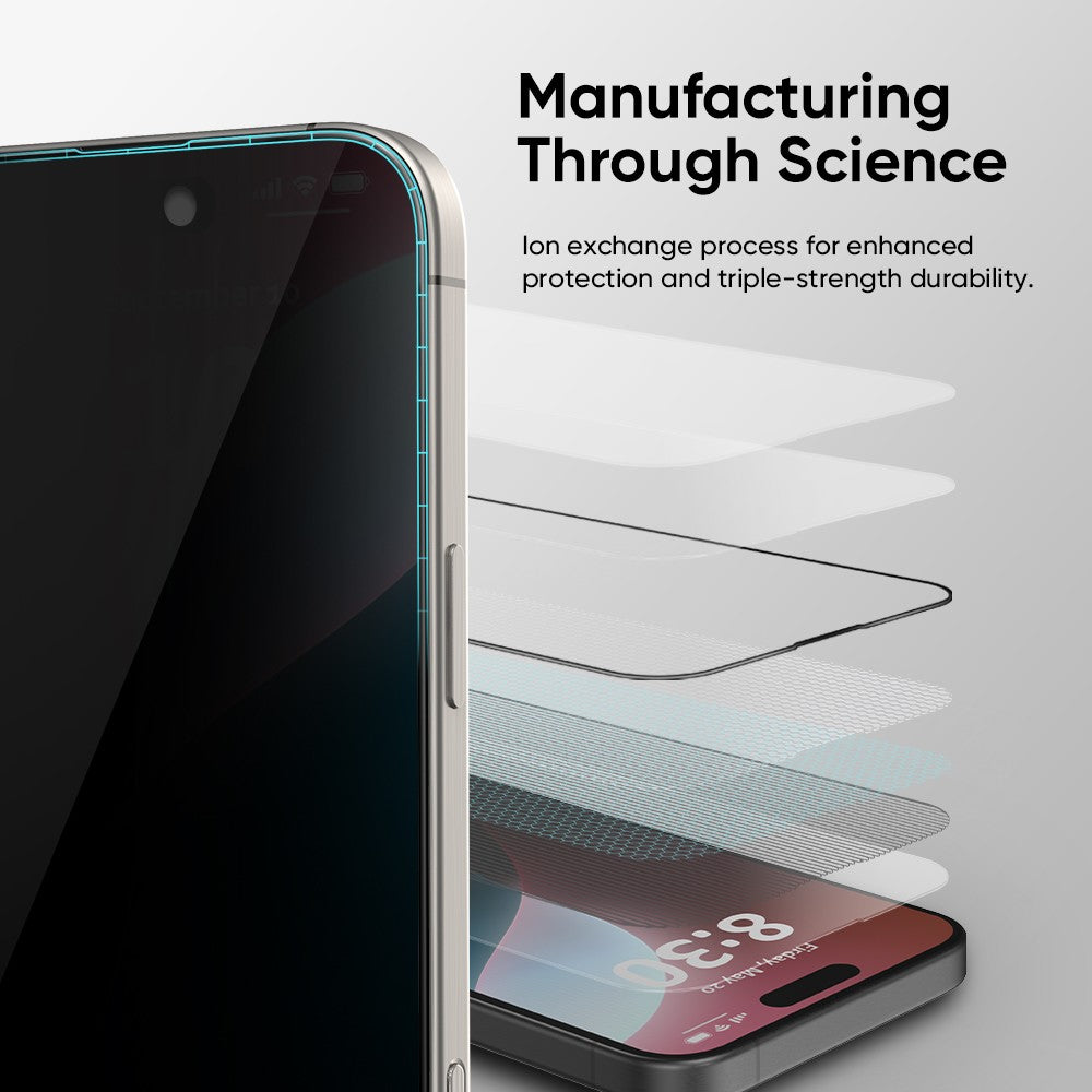 NanoArmour ONETIME PRO Privacy Anti Reflective Infinity Edge – iPhone 16 Series