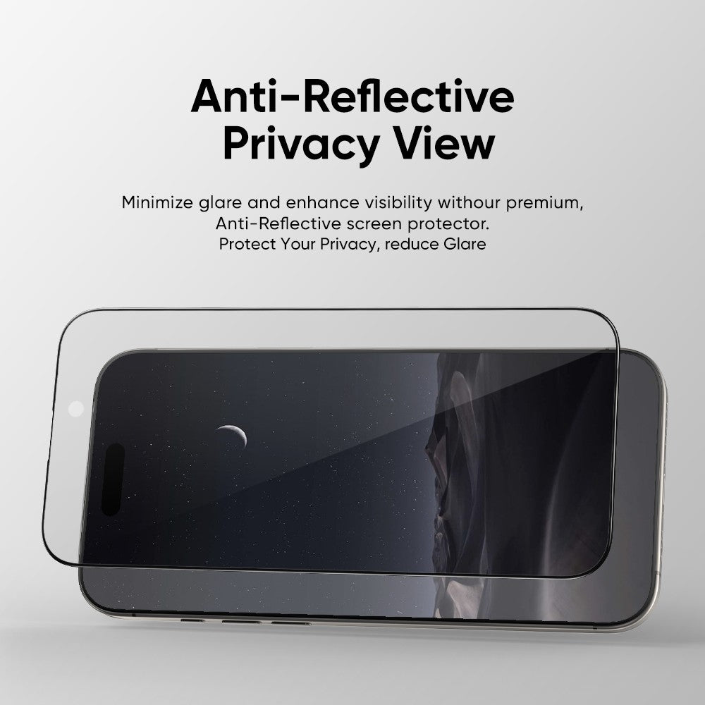 NanoArmour ONETIME PRO Privacy Anti Reflective Infinity Edge – iPhone 16 Series