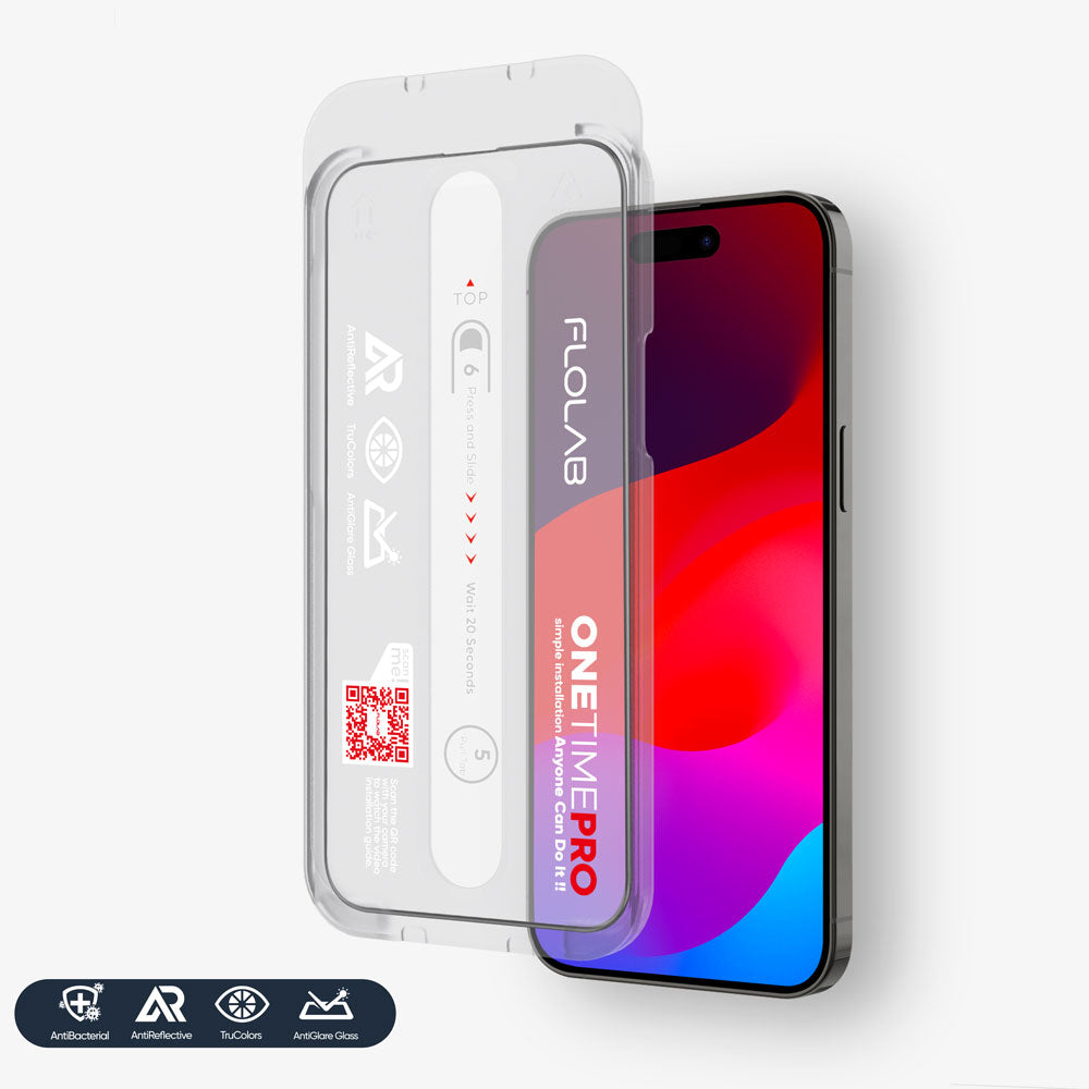 FLOLAB ONETIME PRO Matte Anti-Glare Infinity Edge Screen Protector – iPhone 15 Series
