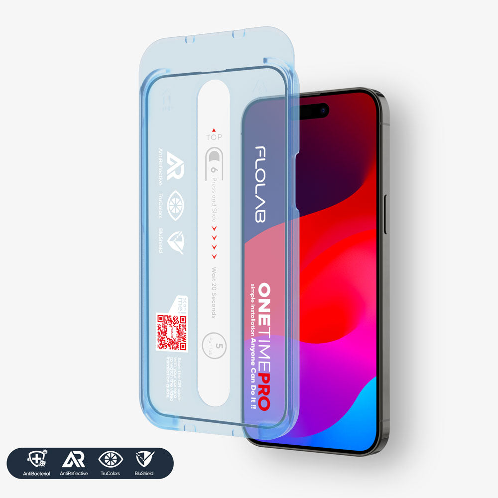 NanoArmour ONETIME PRO Blue Light + Anti Reflective 3D Infinity Edge – iPhone 15 / 14 / 13 Series