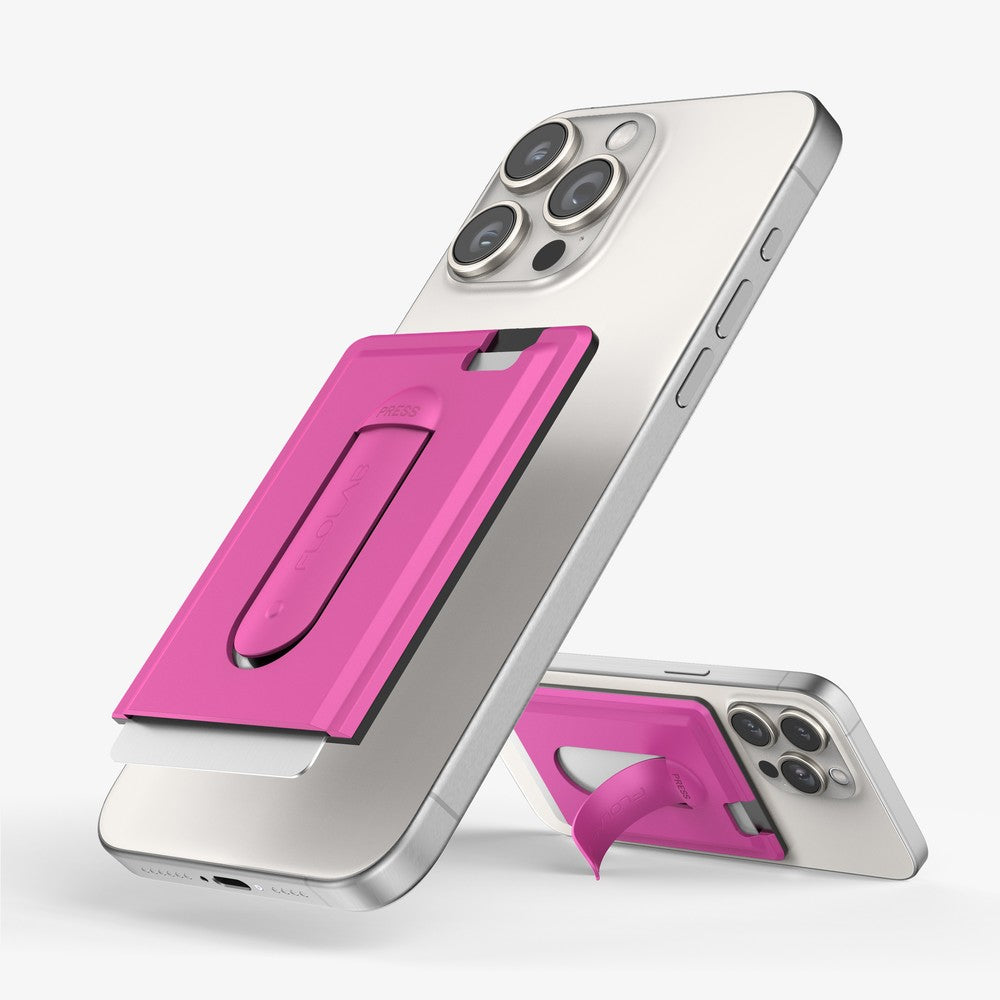 Gift - FLOLAB SnapGrip Magnetic Silicone Wallet Stand for iPhone Magsafe, Compatible with Android Phone