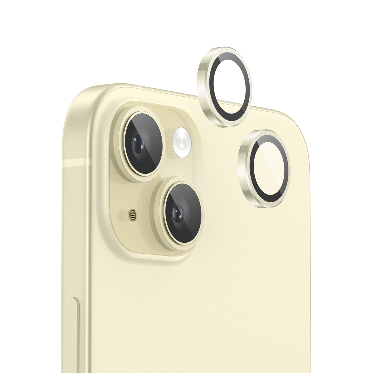 FLOLAB NanoArmour Camera Protector Anti Reflective – iPhone 15 / 15 Plus (Yellow)