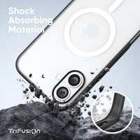 FLOLAB Surtect Tri-Fusion Magnetic for iPhone 16 Series Phone Case Black Frame Matte Translucent