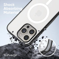 FLOLAB Surtect Tri-Fusion Magnetic for iPhone 16 Series Phone Case Black Frame Matte Translucent