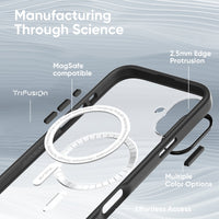 FLOLAB Surtect Tri-Fusion Magnetic for iPhone 16 Series Phone Case Black Frame Matte Translucent