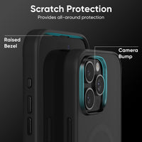 FLOLAB Surtect Tri-Fusion Magnetic for iPhone 16 Series Phone Case Black Frame Black Matte Translucent
