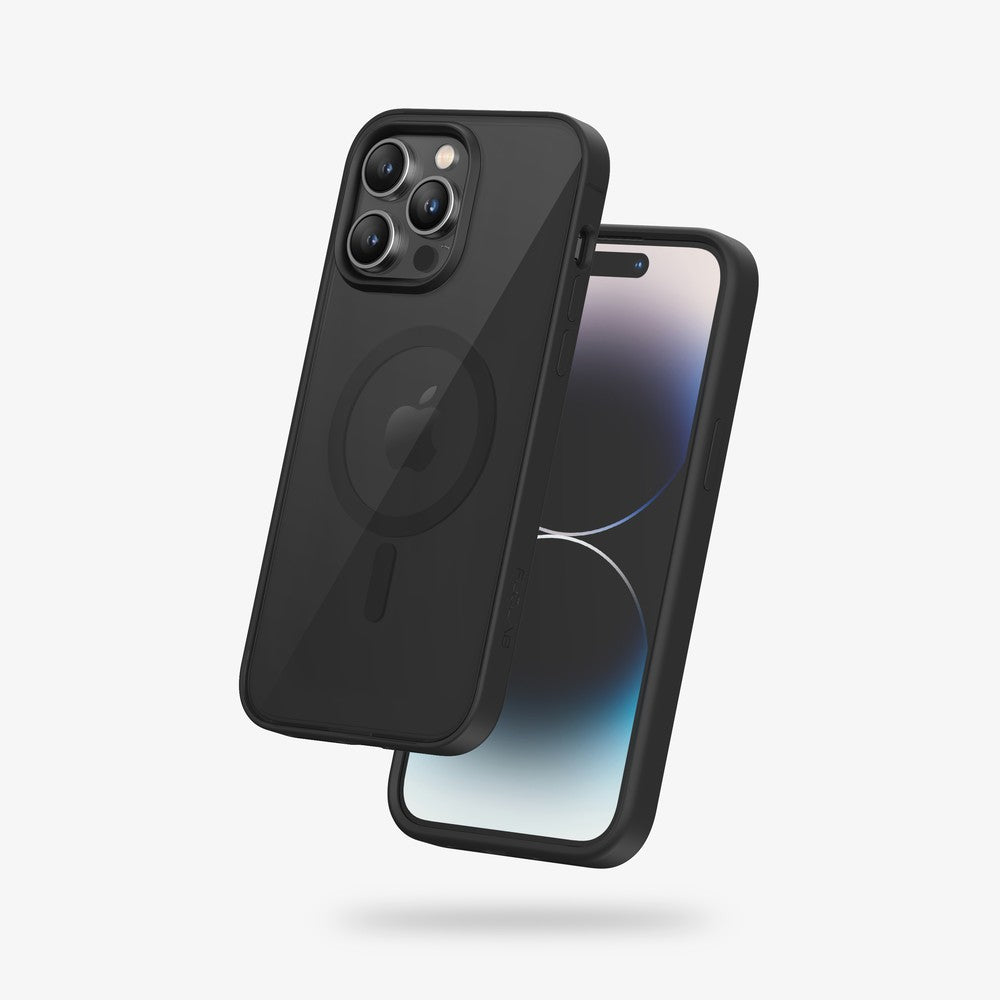 FLOLAB Surtect Tri-Fusion MagSafe Compatible Case – iPhone 14 Series (Black Translucent Clear)