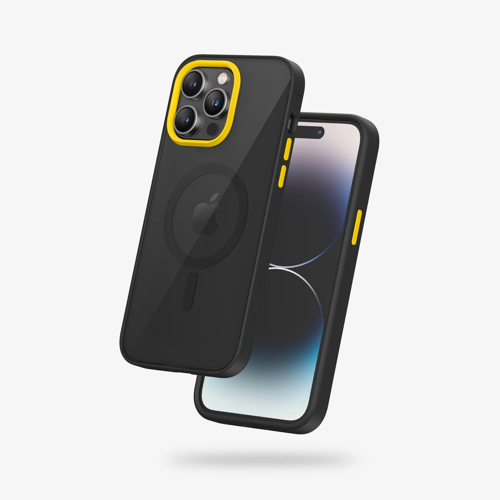 FLOLAB Surtect Tri-Fusion MagSafe Compatible Case – iPhone 14 Series (Black Translucent Clear)