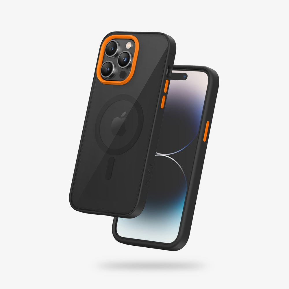 FLOLAB Surtect Tri-Fusion MagSafe Compatible Case – iPhone 14 Series (Black Translucent Clear)