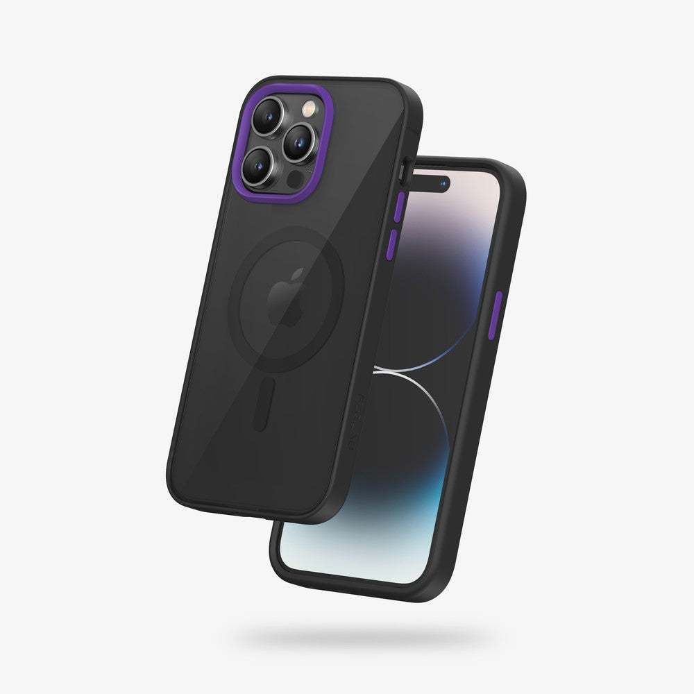 FLOLAB Surtect Tri-Fusion MagSafe Compatible Case – iPhone 14 Series (Black Translucent Clear)