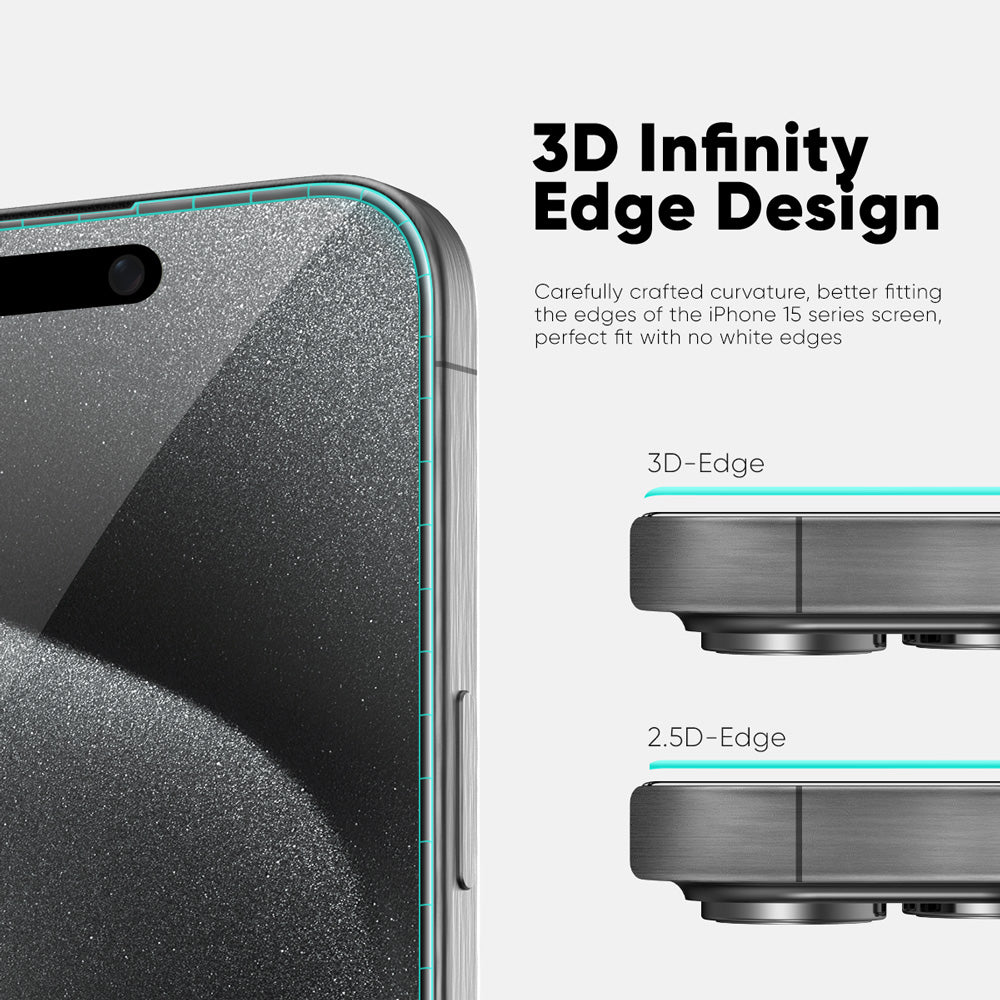 NanoArmour ONETIME PRO Matte Anti-Glare ClearVue 3D Infinity Edge – iPhone 15 Series