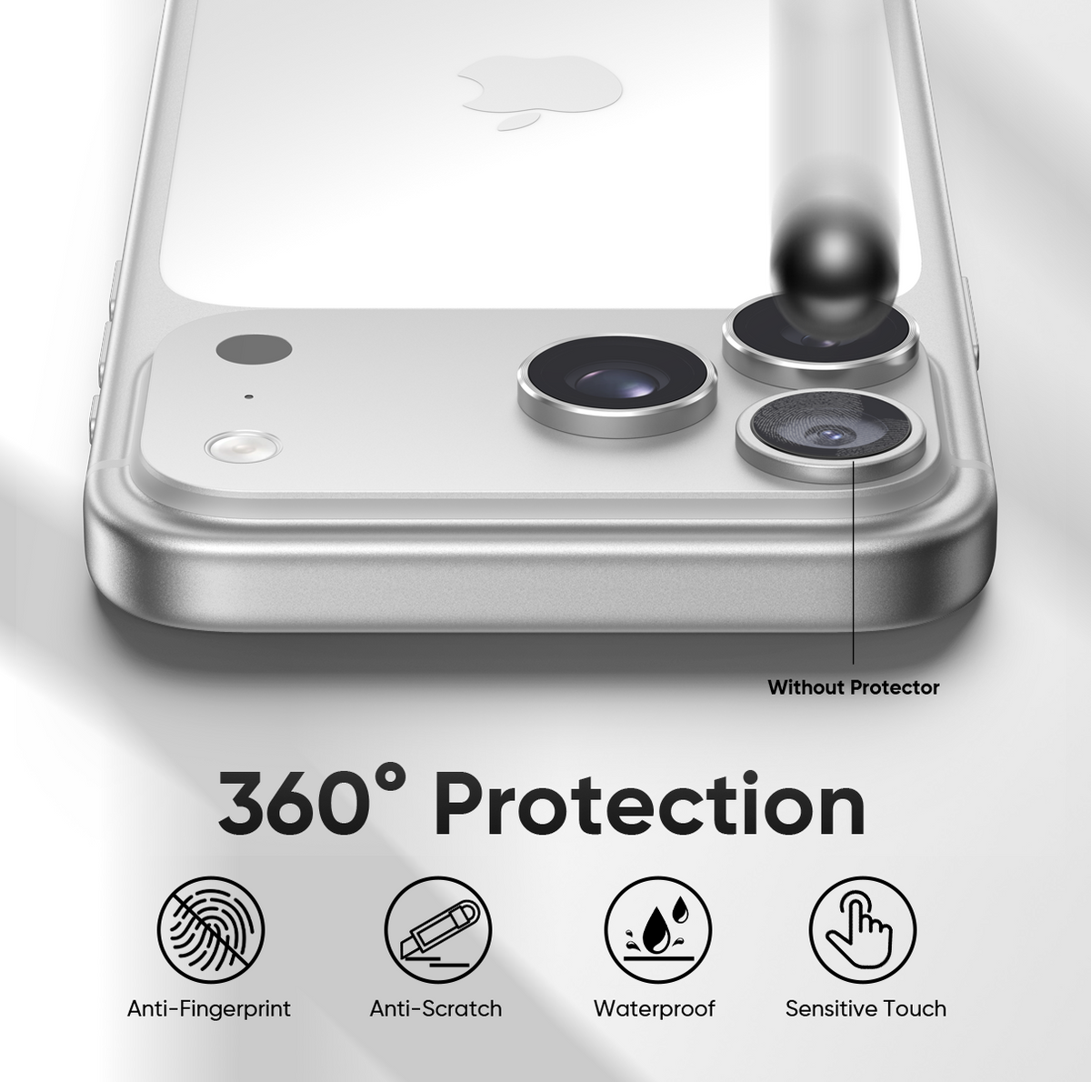 NanoArmour Camera Protector – for iPhone 18 Pro / 18 Pro Max Anti Reflective - Silver