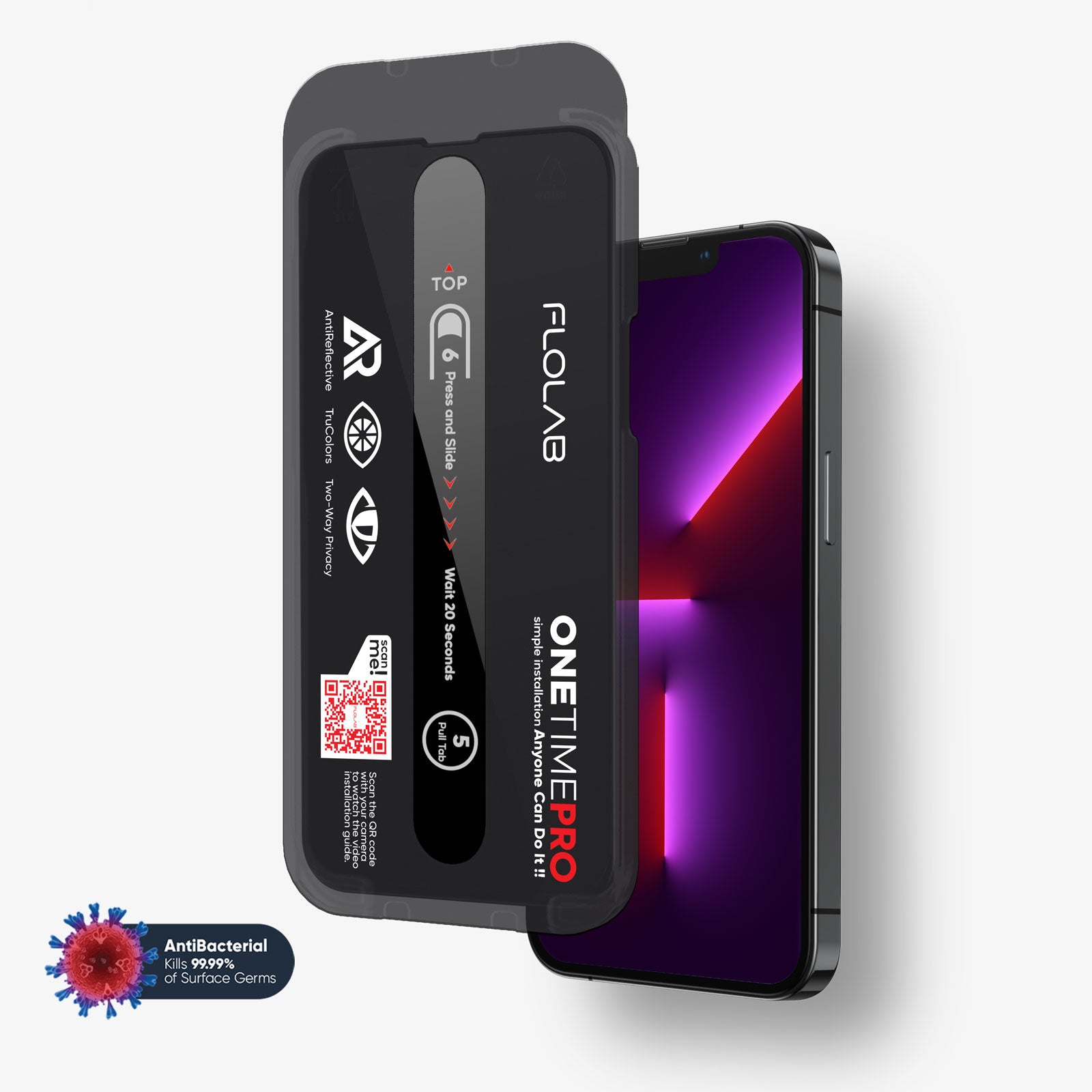 NanoArmour ONETIME PRO Privacy Anti Reflective Infinity Edge – iPhone 16/15/14/13 Series