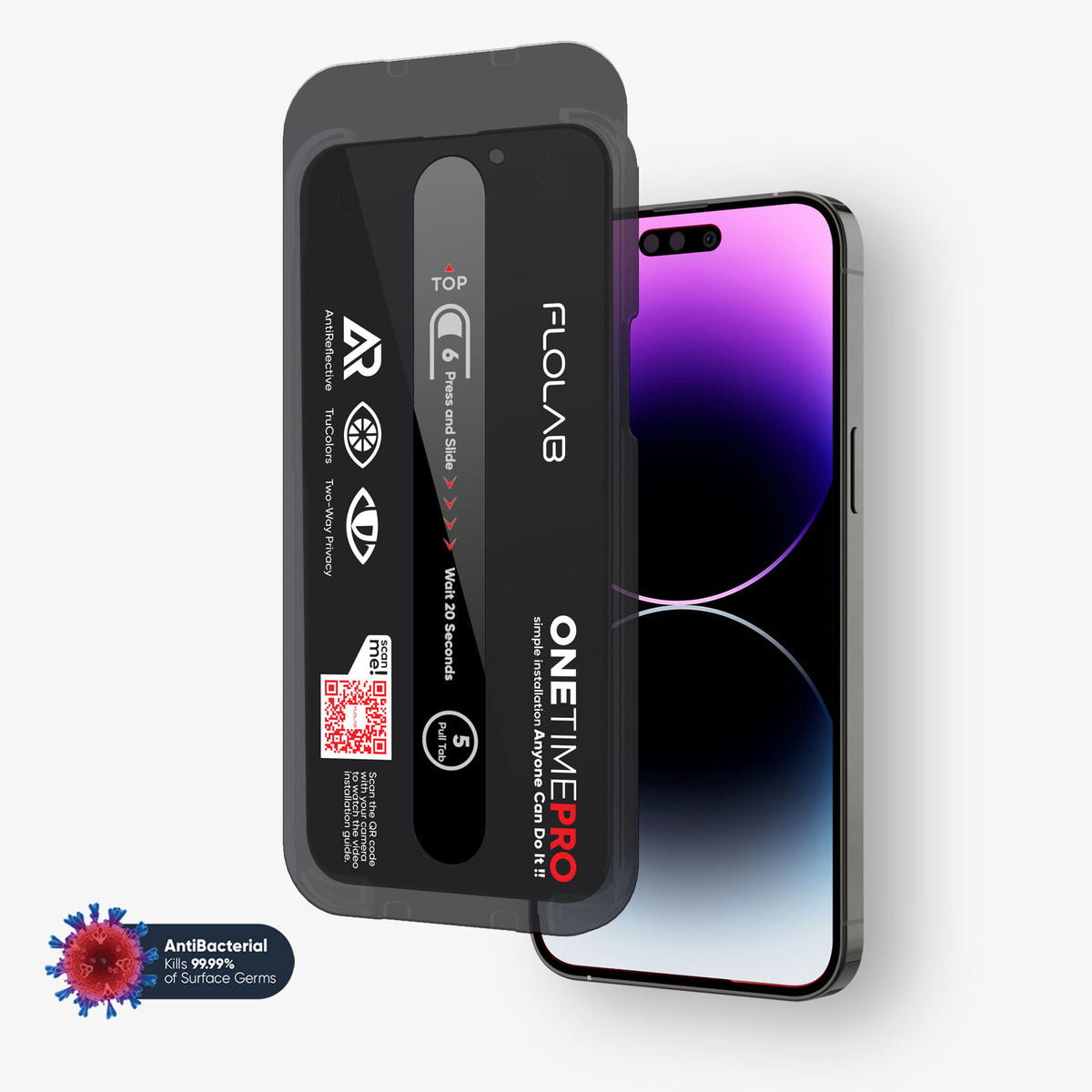 NanoArmour ONETIME PRO Privacy Anti Reflective Infinity Edge – iPhone 16/15/14/13 Series