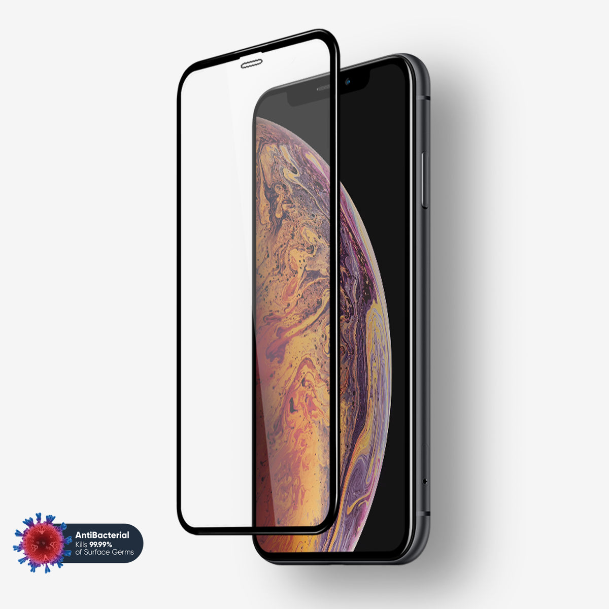NanoArmour 3D for iPhone XS Max Screen Protector Antimicrobial Edge-to-Edge