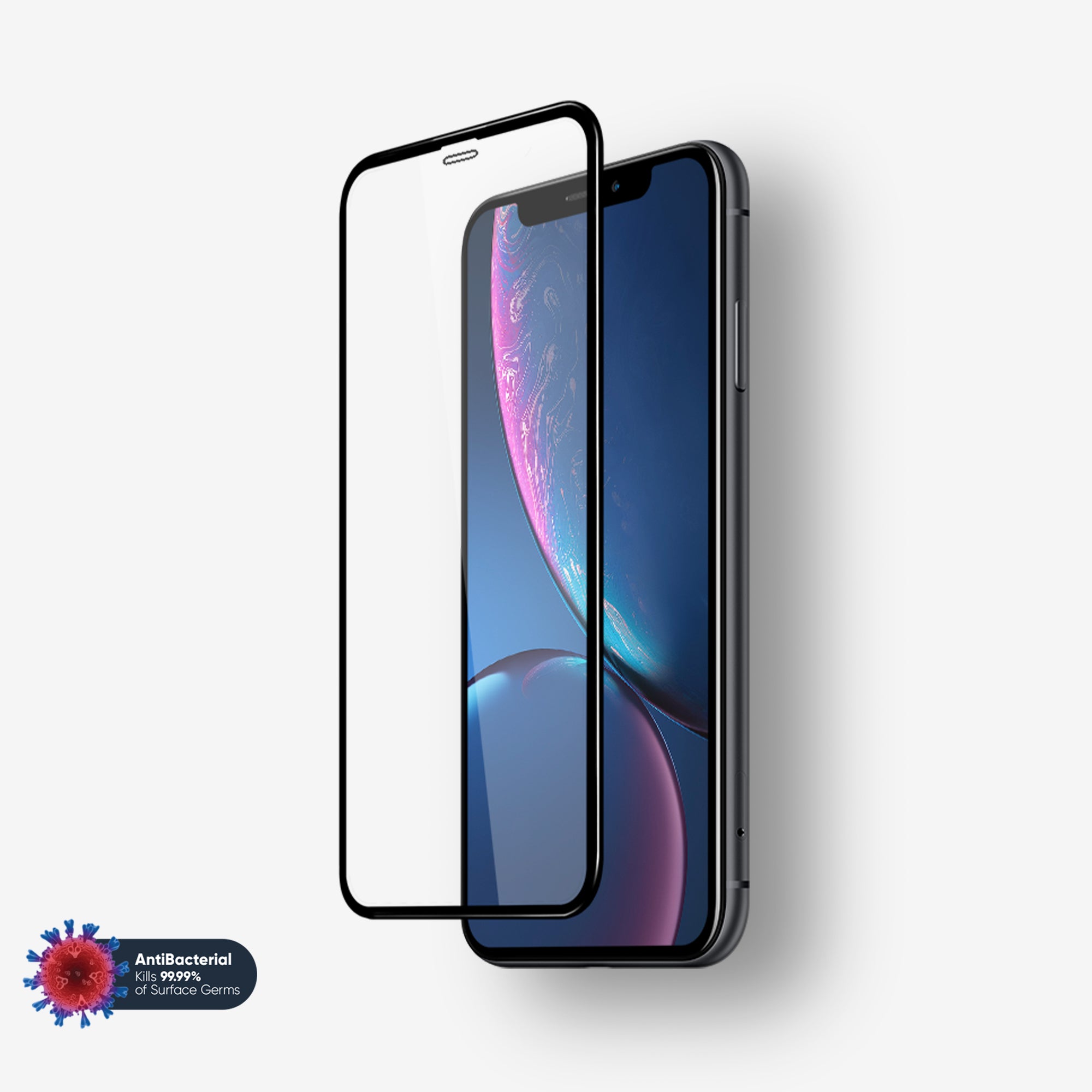 NanoArmour Best Screen Protector for iPhone XR Antimicrobial Edge-to-Edge