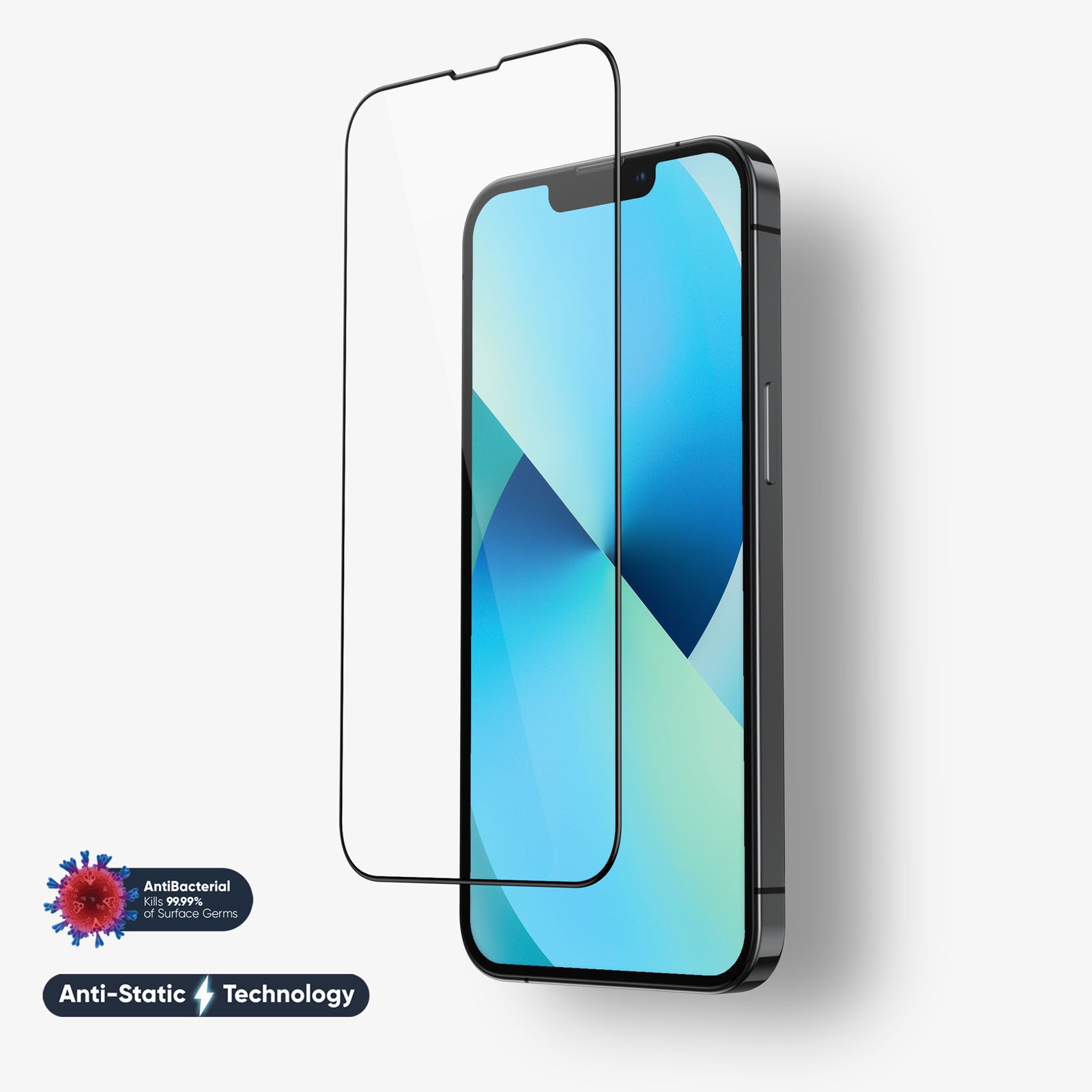 NanoArmour for iPhone 13 Ultra Clear Anti Blue Screen Protector Antimicrobial Anti-Dust Edge-to-Edge