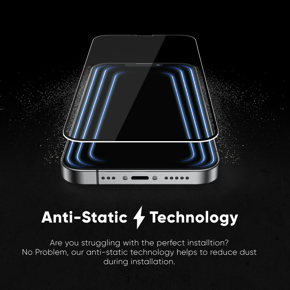 NanoArmour for iPhone 14 Screen Protector Anti-Dust Edge-to-Edge Blue Light Blocker (Upgraded to ONETIME PRO)