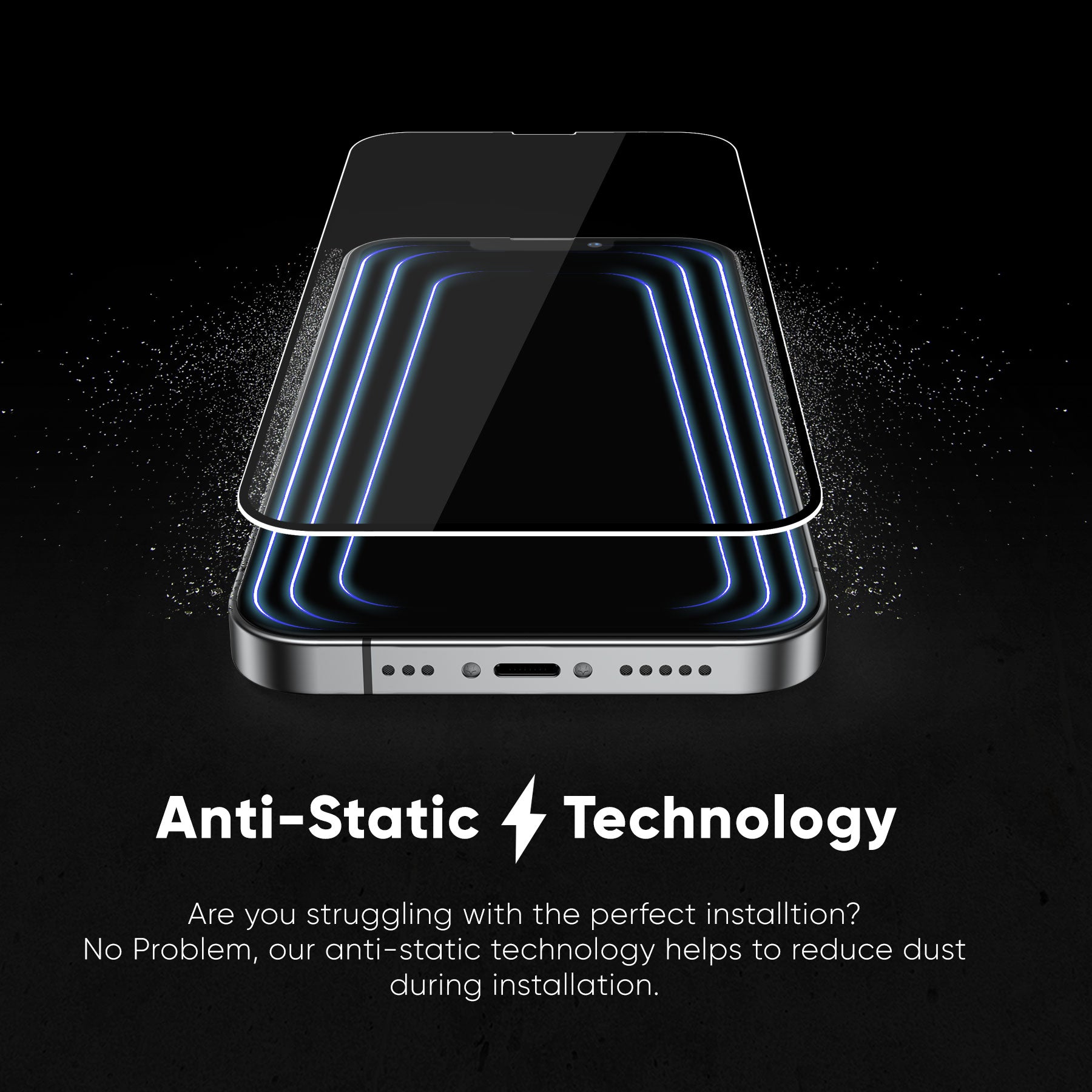 NanoArmour iPhone 13 mini Screen Protector Antimicrobial Anti-Dust Edge-to-Edge Clear Blue Light Blocker