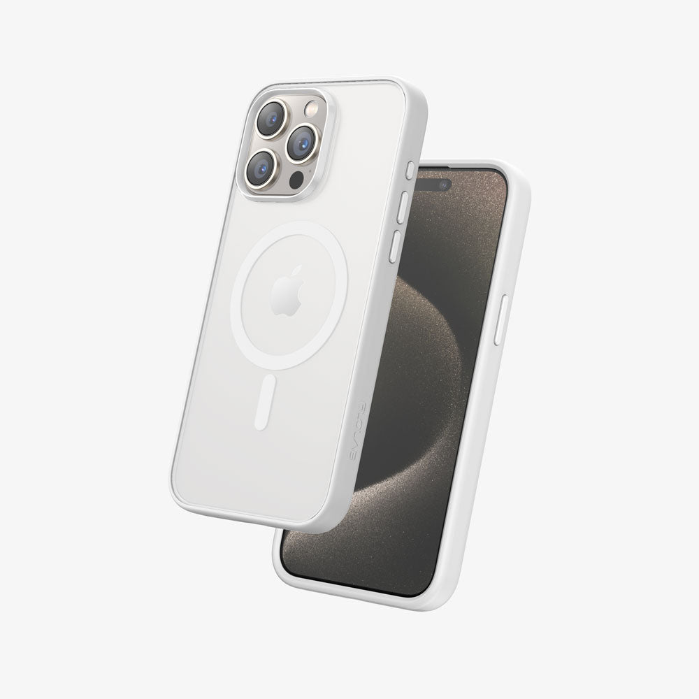 FLOLAB Surtect Tri-Fusion MagSafe Compatible Case – iPhone 15 Series (White Frost)