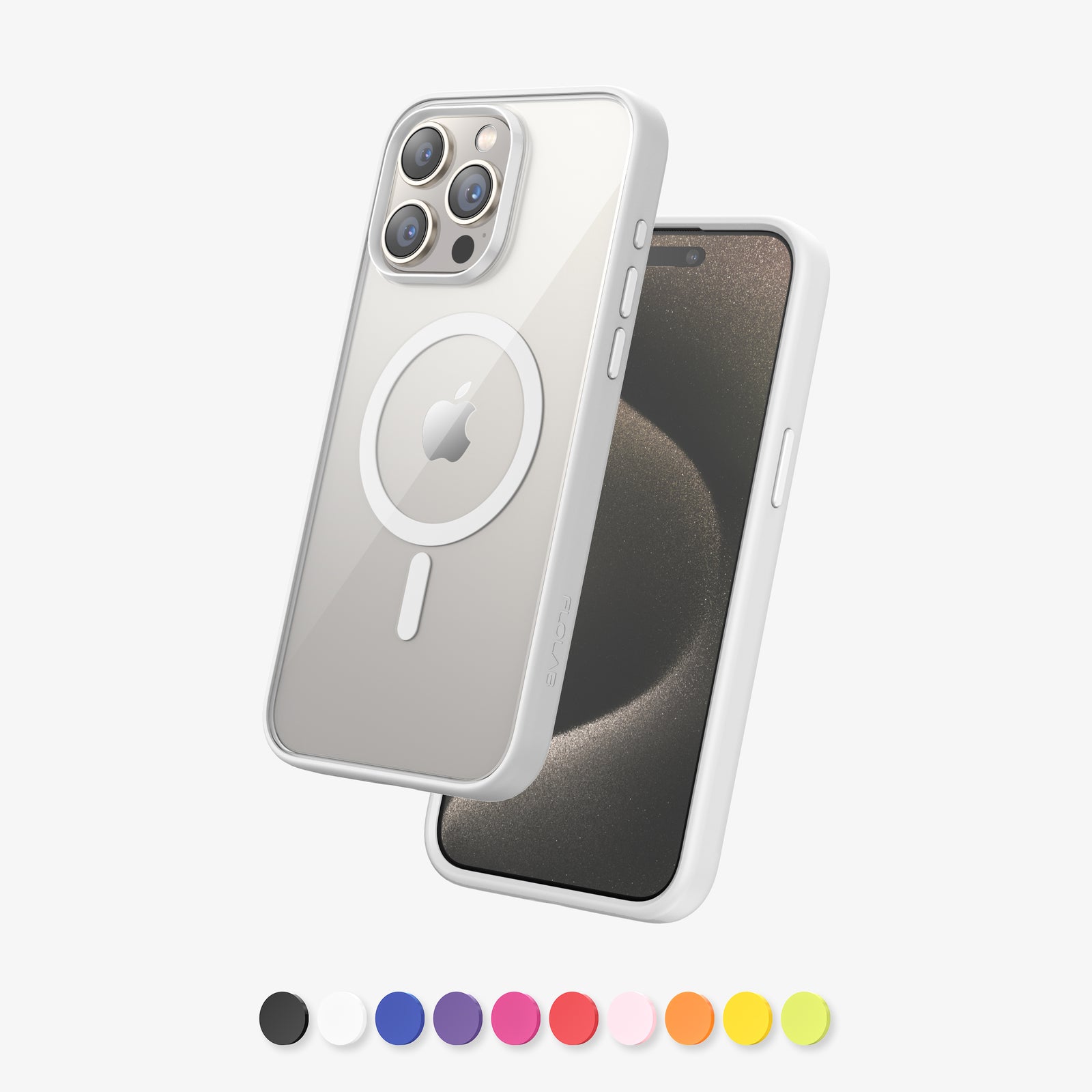 FLOLAB Surtect Tri-Fusion MagSafe Compatible Case – iPhone 15 Series (White Clear)