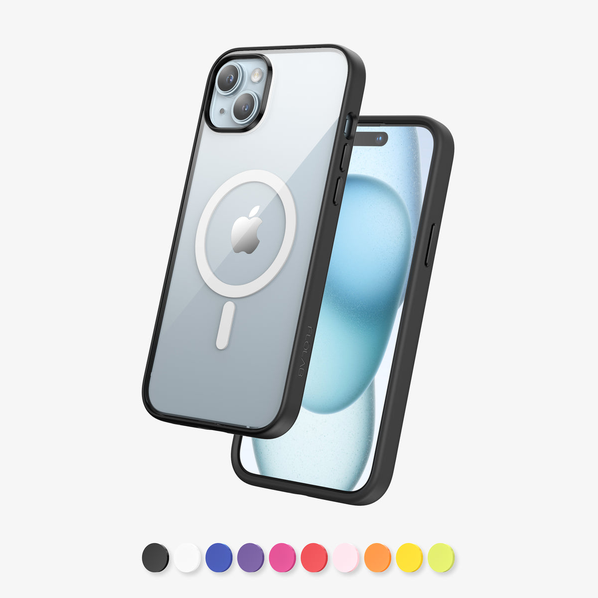 FLOLAB Surtect Tri-Fusion MagSafe Compatible Case – iPhone 15 Series (Black Clear)