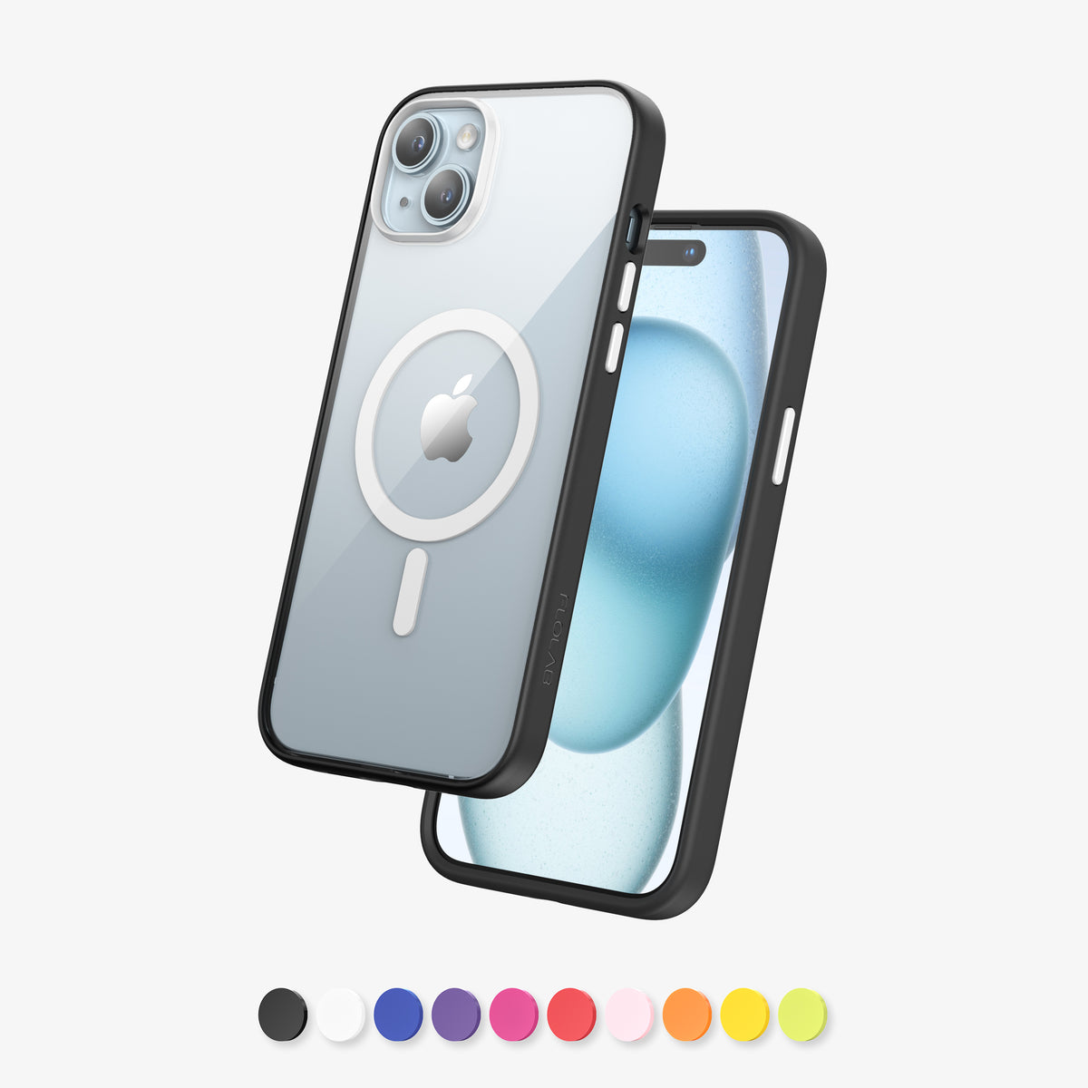 FLOLAB Surtect Tri-Fusion MagSafe Compatible Case – iPhone 15 Series (Black Clear)