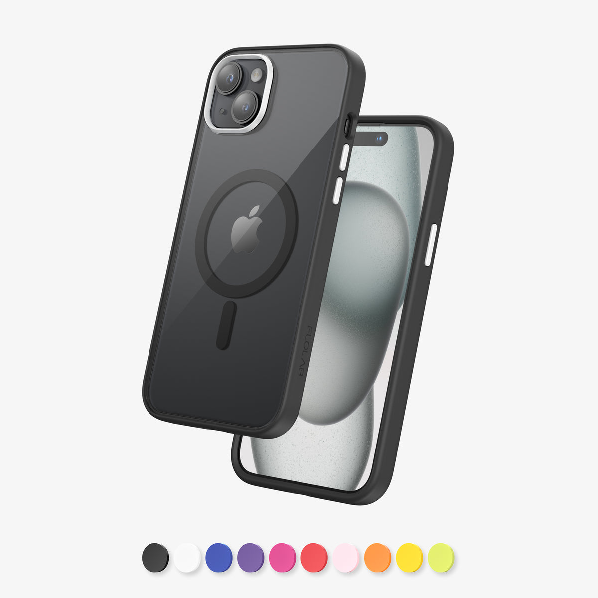 FLOLAB Surtect Tri-Fusion MagSafe Compatible Case – iPhone 15 Series (Stealth Black Clear)