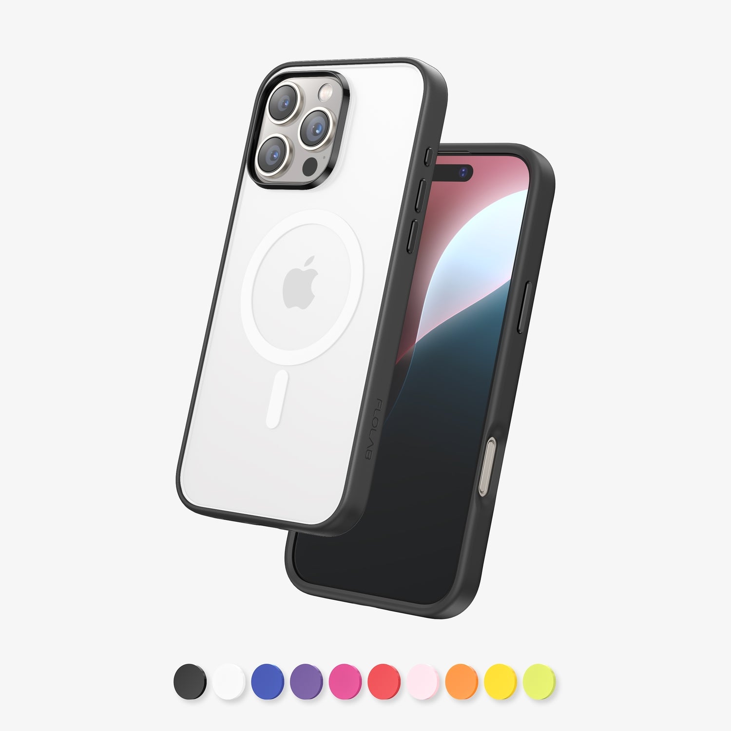 FLOLAB Surtect Tri-Fusion Magnetic for iPhone 16 Series Phone Case Black Frame Matte Translucent