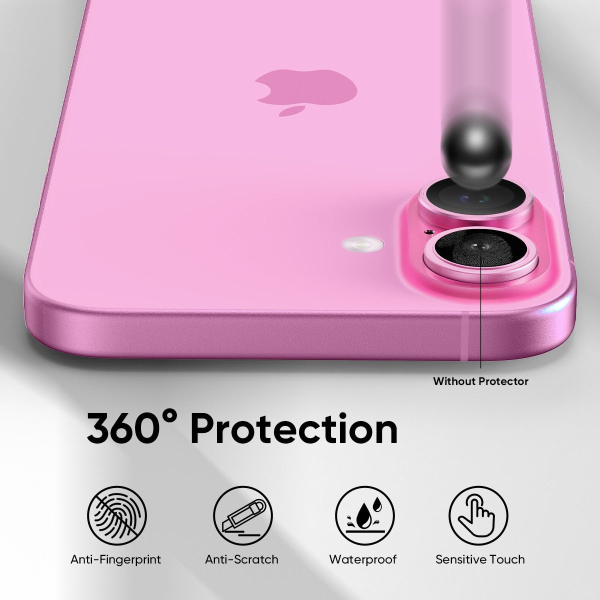 NanoArmour Camera Protector Anti Reflective – iPhone 16 / iPhone 16 Plus (5 Colors)