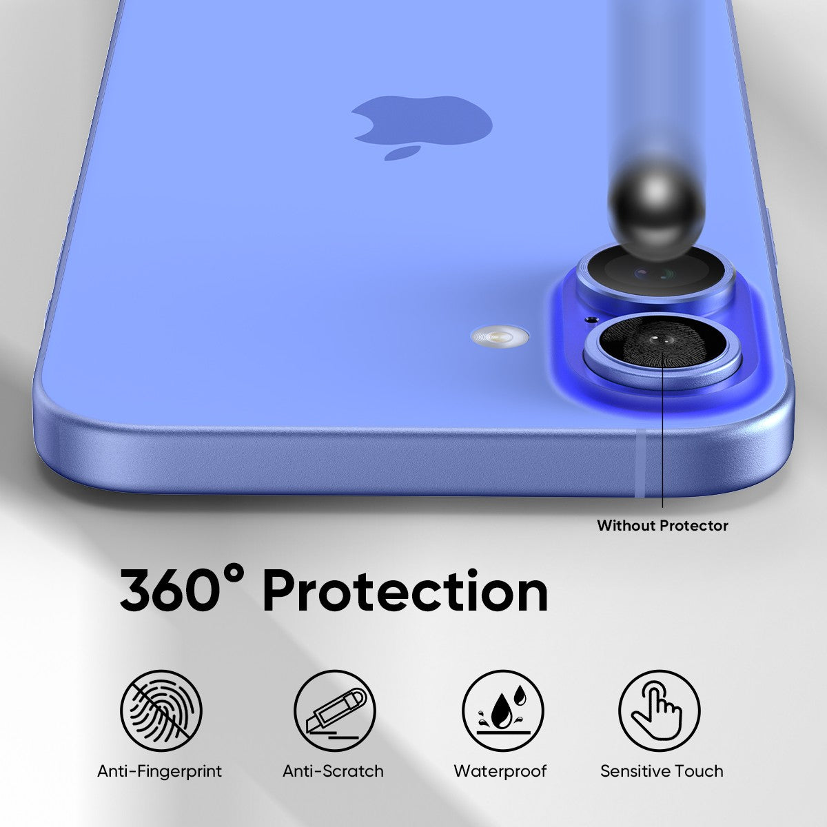 NanoArmour Camera Protector Anti Reflective – iPhone 16 / iPhone 16 Plus (5 Colors)