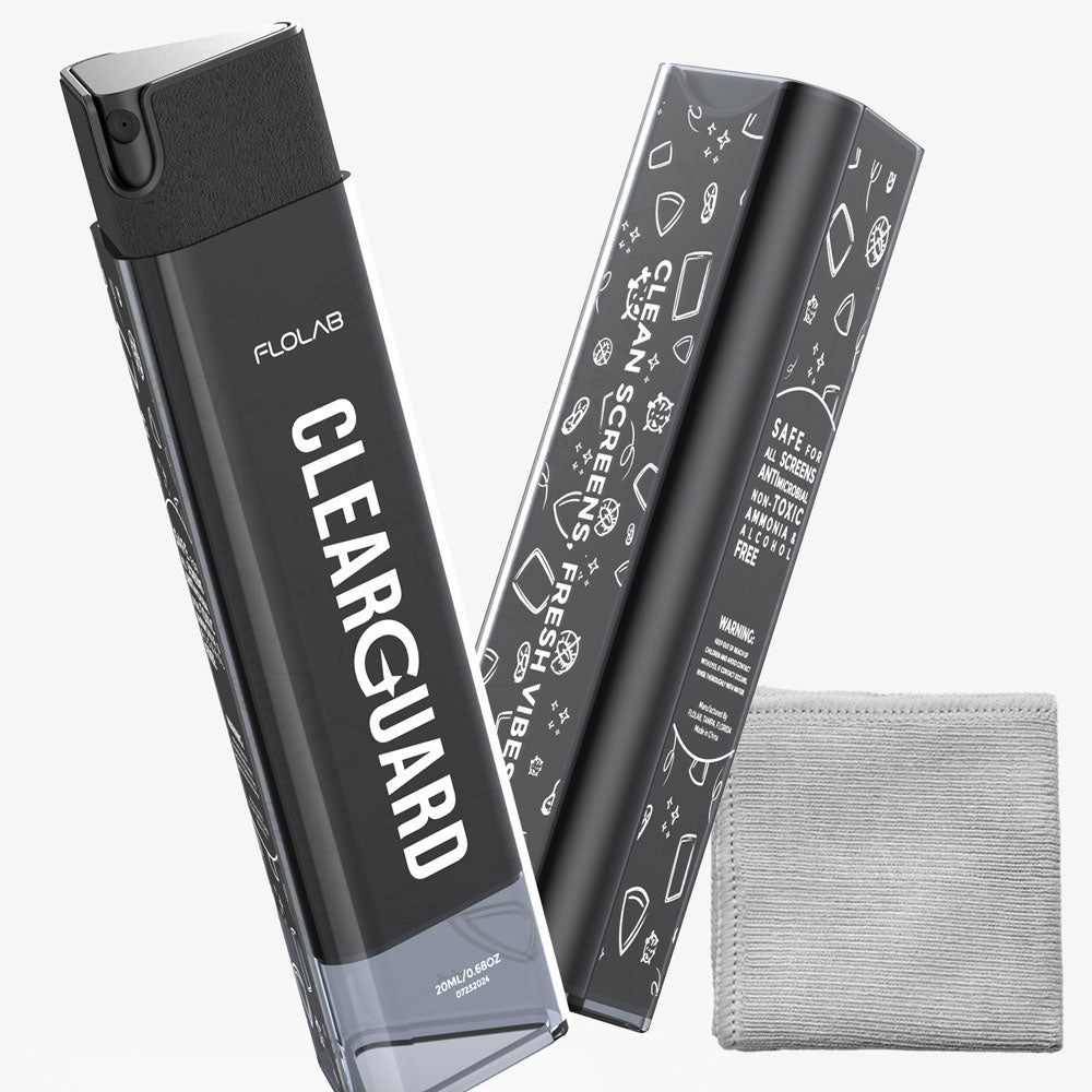 FLOLAB Clear Guard Screen Cleaner All in One - Easy to Clean, Portable, Reusable