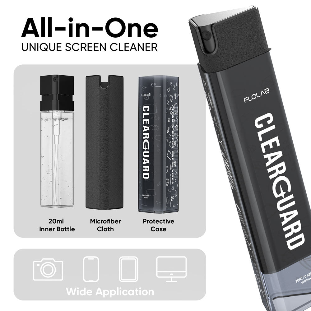 FLOLAB Clear Guard Screen Cleaner All in One - Easy to Clean 