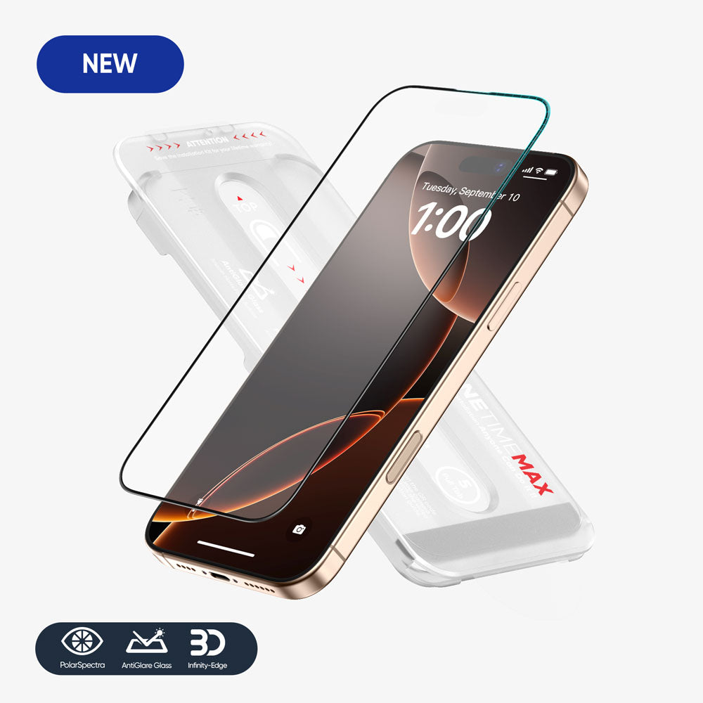 NanoArmour ONETIME MAX Matte Anti-Glare 3D Infinity Edge – iPhone 16 Series
