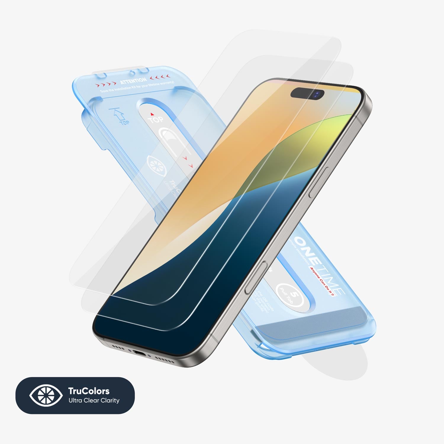 FLOLAB ONETIME NanoArmour for iPhone 16 Series Case Friendly Screen Protector, Ultra Clear, Easy to Install