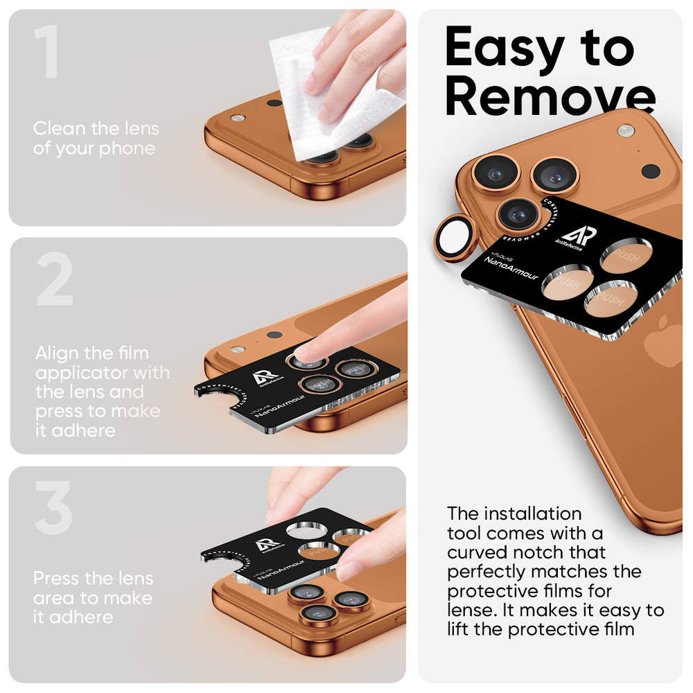 NanoArmour Camera Protector – iPhone 17 Pro / Pro Max Anti Reflective