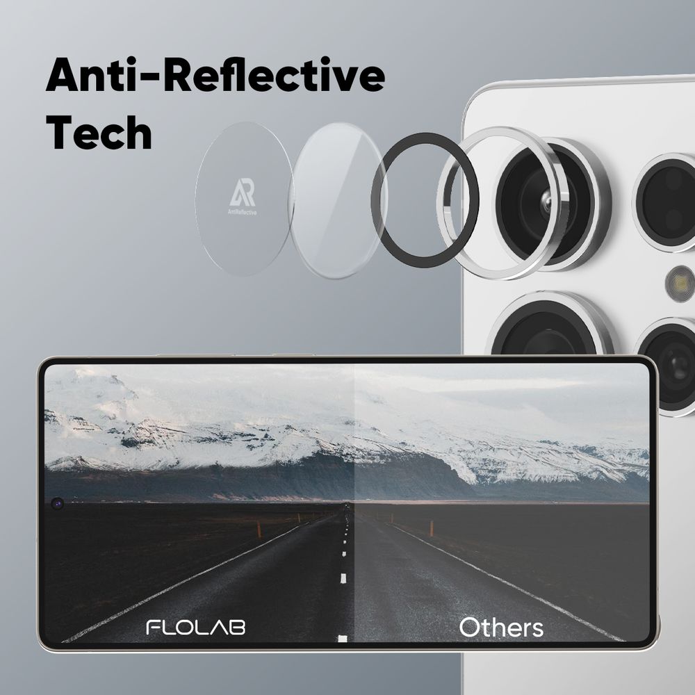 FLOLAB NanoArmour for Samsung Galaxy S25 Ultra Camera Lens Protector Anti Reflective Coating - 3 Color Options