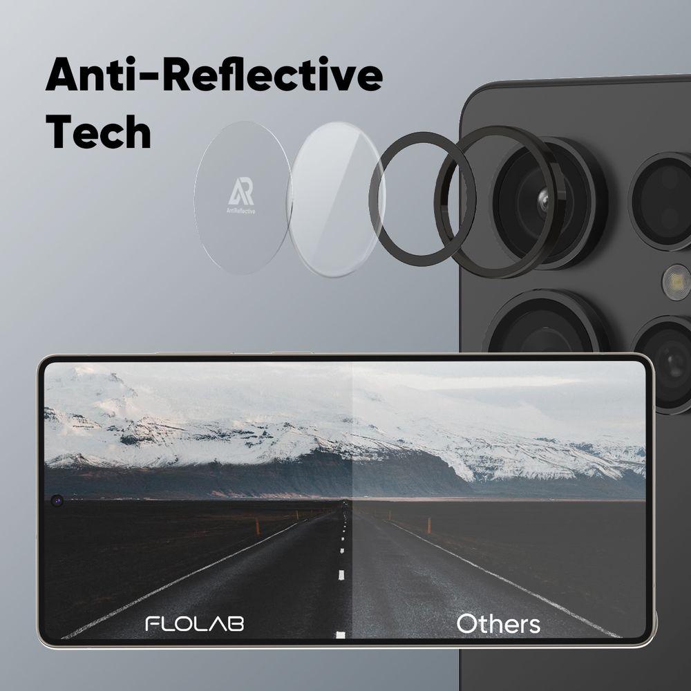 FLOLAB NanoArmour for Samsung Galaxy S25 Ultra Camera Lens Protector Anti Reflective Coating - 3 Colors Options