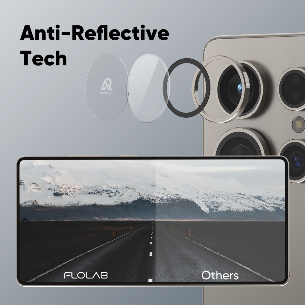FLOLAB NanoArmour for Samsung Galaxy S25 Ultra Camera Lens Protector Anti Reflective Coating - 3 Colors Options