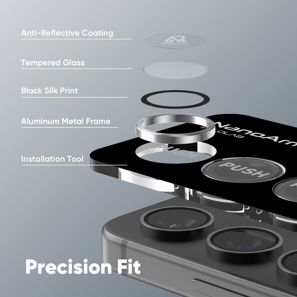 FLOLAB NanoArmour for Samsung Galaxy S24 Plus Camera Lens Protector Anti Reflective Coating