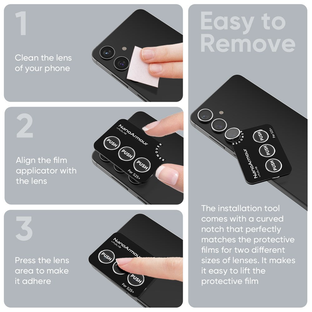 FLOLAB NanoArmour for Samsung Galaxy S25 Plus Camera Lens Protector Anti Reflective Coating - 2 Color Options