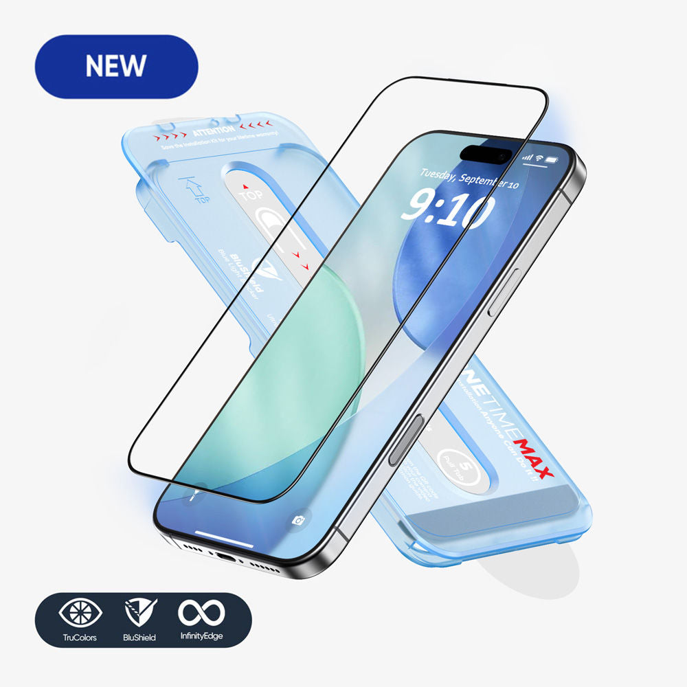 NanoArmour ONETIME MAX Blue Light ClearVue Case-Friendly – iPhone 17 Series